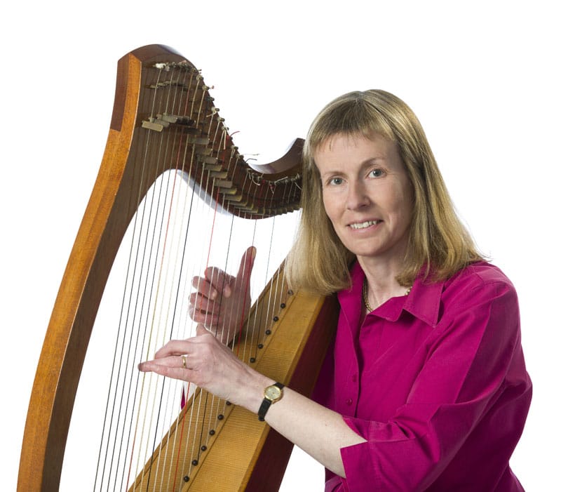 Janet Annand with harp